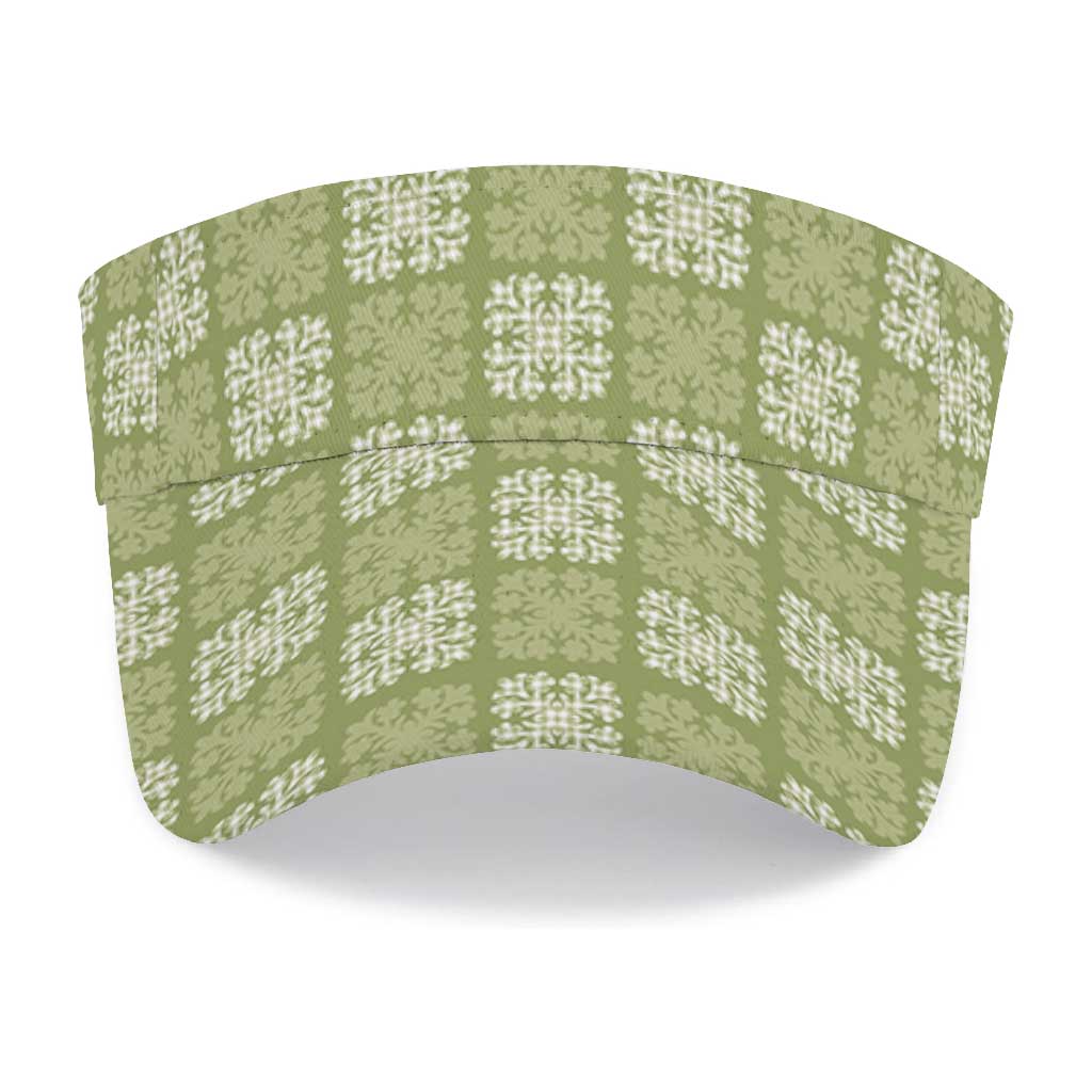 Vesuvian Green Palaka Quilt Hawaii Sun Visor Cap Traditional Hawaii-plaid Pattern LT14 - Polynesian Pride