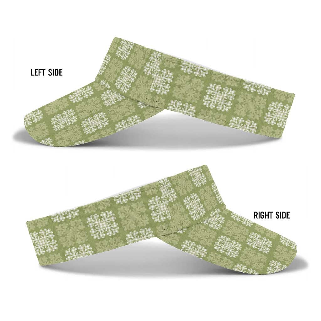 Vesuvian Green Palaka Quilt Hawaii Sun Visor Cap Traditional Hawaii-plaid Pattern LT14 - Polynesian Pride