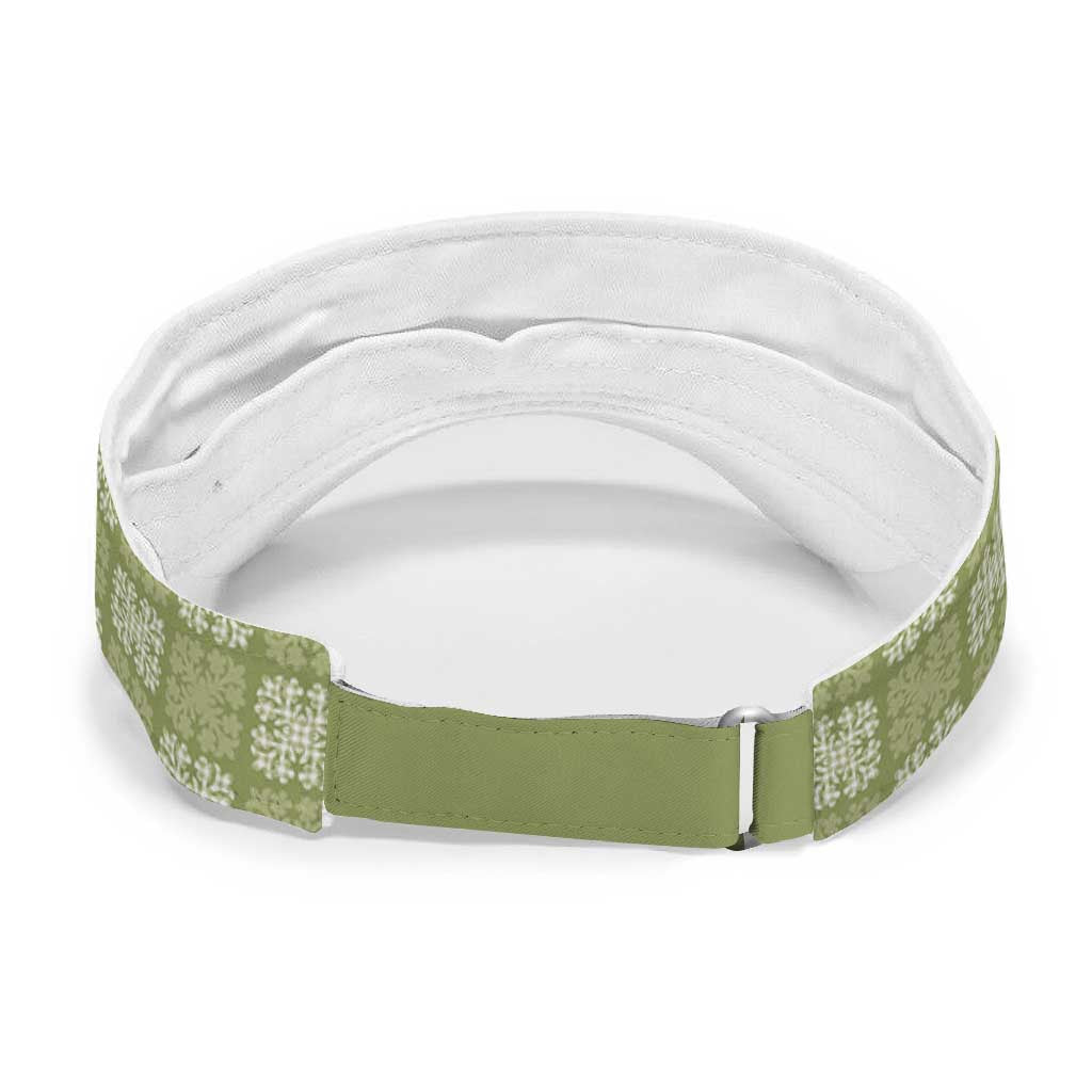 Vesuvian Green Palaka Quilt Hawaii Sun Visor Cap Traditional Hawaii-plaid Pattern LT14 - Polynesian Pride