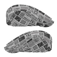 Vintage Aloha Block Quilt Jeff Hat Black Inspired Lei Motifs - Polynesian Pride