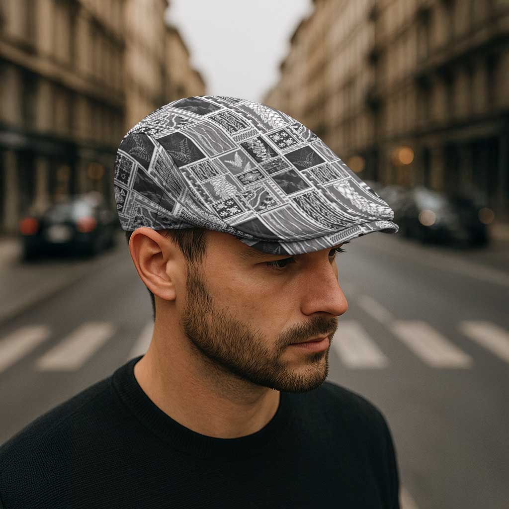 Vintage Aloha Block Quilt Jeff Hat Black Inspired Lei Motifs - Polynesian Pride