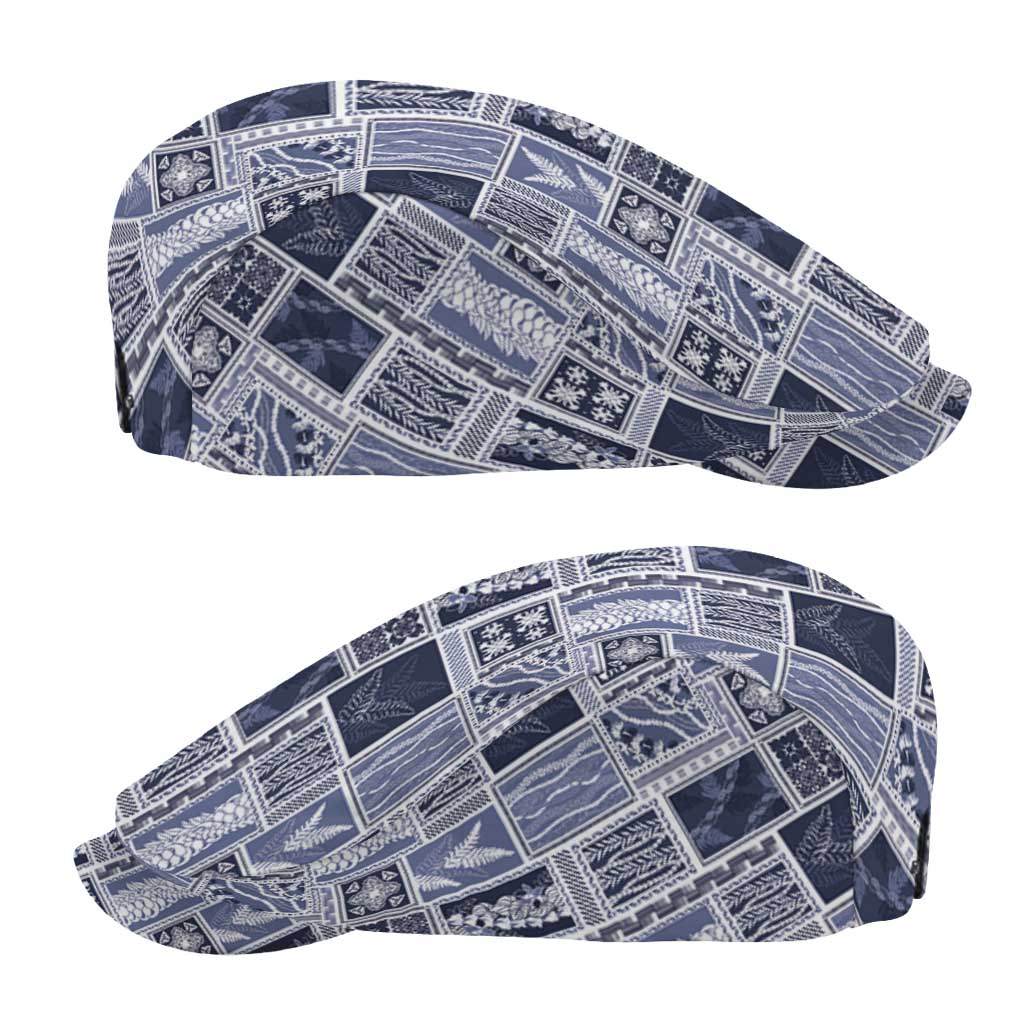 Vintage Aloha Block Quilt Jeff Hat Blue Inspired Lei Motifs - Polynesian Pride