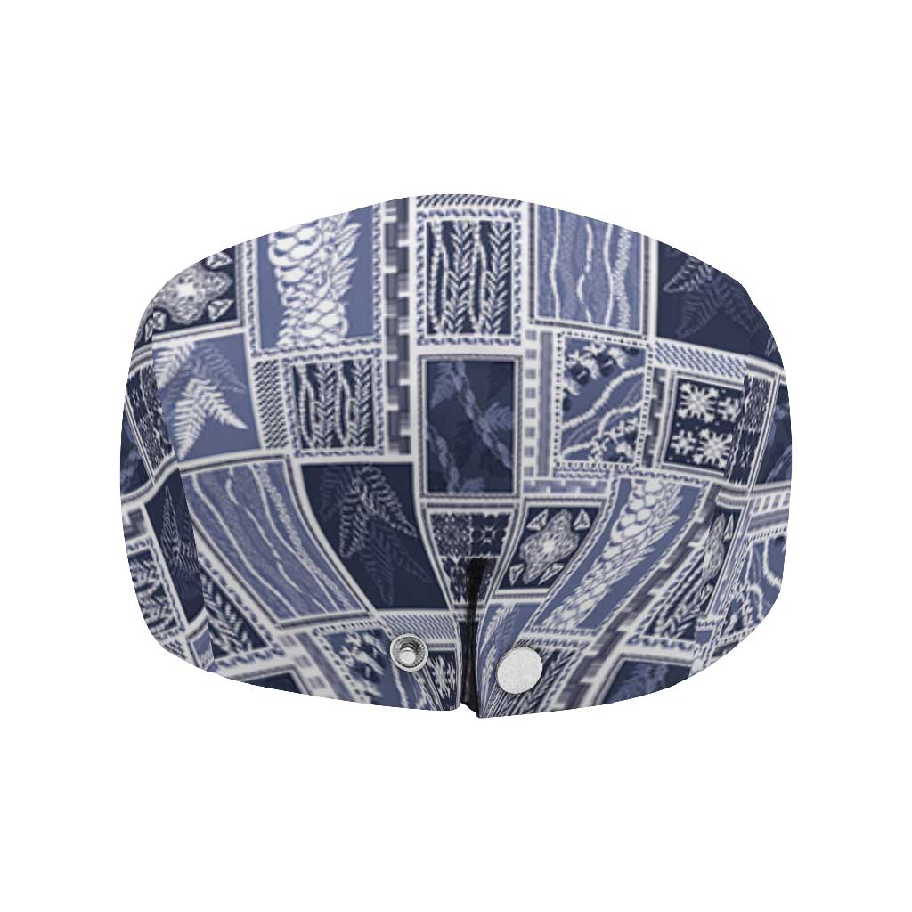 Vintage Aloha Block Quilt Jeff Hat Blue Inspired Lei Motifs - Polynesian Pride