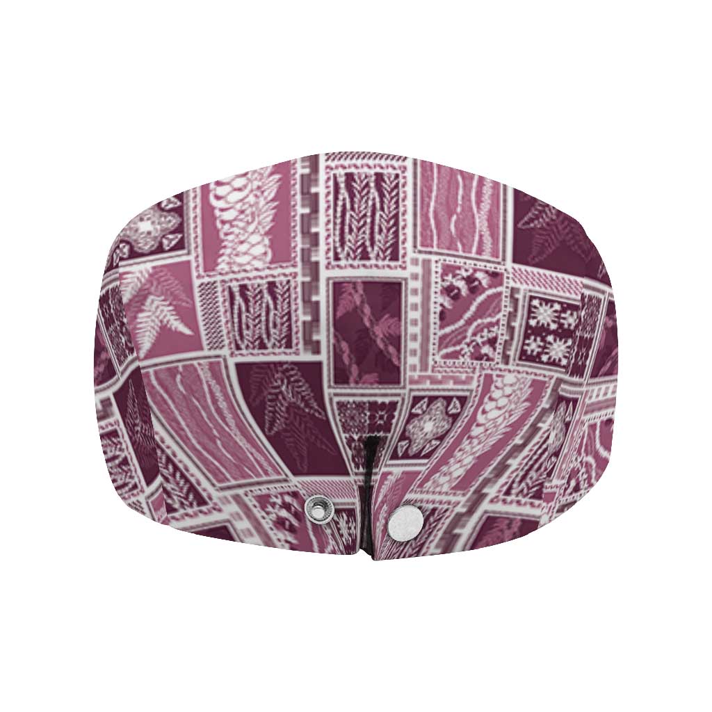 Vintage Aloha Block Quilt Jeff Hat Pink Inspired Lei Motifs - Polynesian Pride