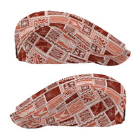 Vintage Aloha Block Quilt Jeff Hat Red Inspired Lei Motifs - Polynesian Pride