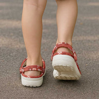 Vintage Hawaiian Quilting Patterns Clogs Shoes Red Style Tribal Fabric Patchwork - Polynesian Pride