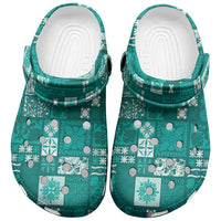 Vintage Hawaiian Quilting Patterns Clogs Shoes Turquoise Style Tribal Fabric Patchwork - Polynesian Pride