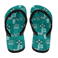 Vintage Hawaiian Quilting Patterns Flip Flops Turquoise Style Tribal Fabric Patchwork - Polynesian Pride