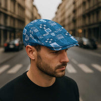 Vintage Hawaiian Quilting Patterns Jeff Hat Blue Style Tribal Fabric Patchwork - Polynesian Pride