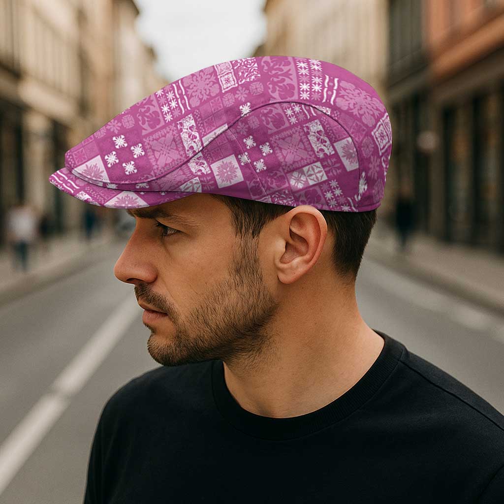 Vintage Hawaiian Quilting Patterns Jeff Hat Pink Style Tribal Fabric Patchwork - Polynesian Pride