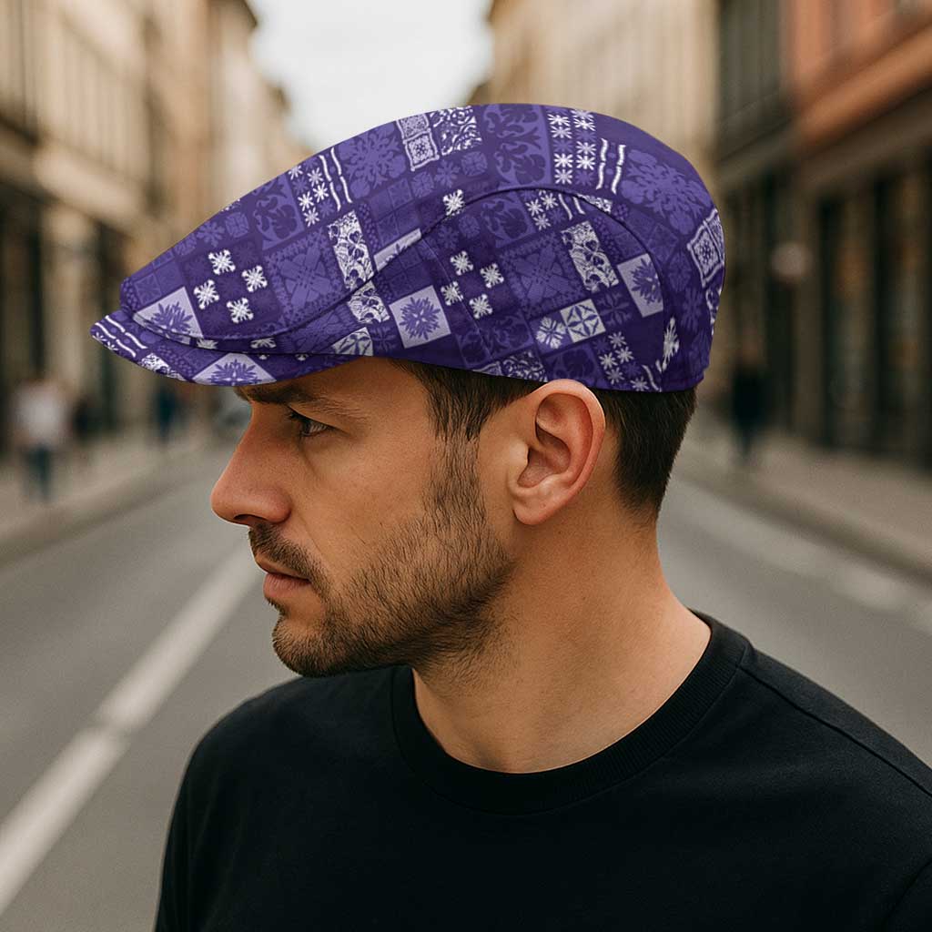 Vintage Hawaiian Quilting Patterns Jeff Hat Purple Style Tribal Fabric Patchwork - Polynesian Pride