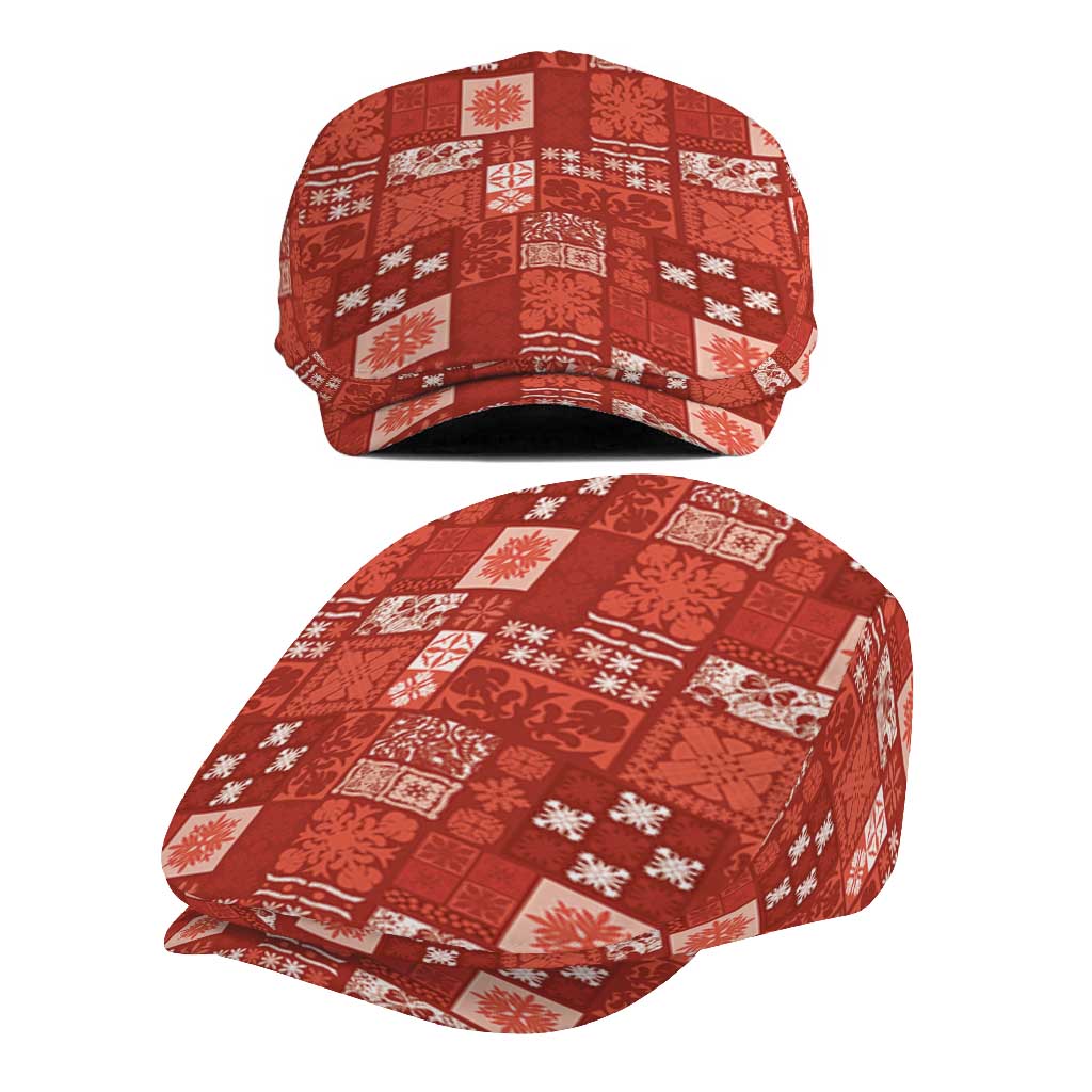 Vintage Hawaiian Quilting Patterns Jeff Hat Red Style Tribal Fabric Patchwork - Polynesian Pride