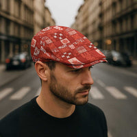 Vintage Hawaiian Quilting Patterns Jeff Hat Red Style Tribal Fabric Patchwork - Polynesian Pride