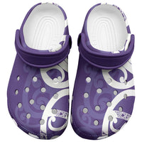 Violet Green Maori Clogs Shoes Koru Kowhaiwhai LT7 Violet - Polynesian Pride