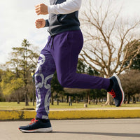 Violet Green Maori Jogger Pants Koru Kowhaiwhai LT7 - Polynesian Pride