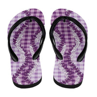 Violet Hawaii Palaka Flip Flops Hawaiian Honohono Lei