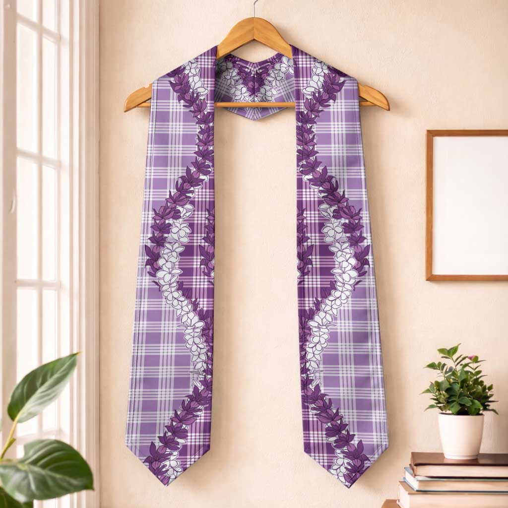Violet Hawaii Palaka Graduation Stole Hawaiian Honohono Lei LT05 One Size Violet - Polynesian Pride