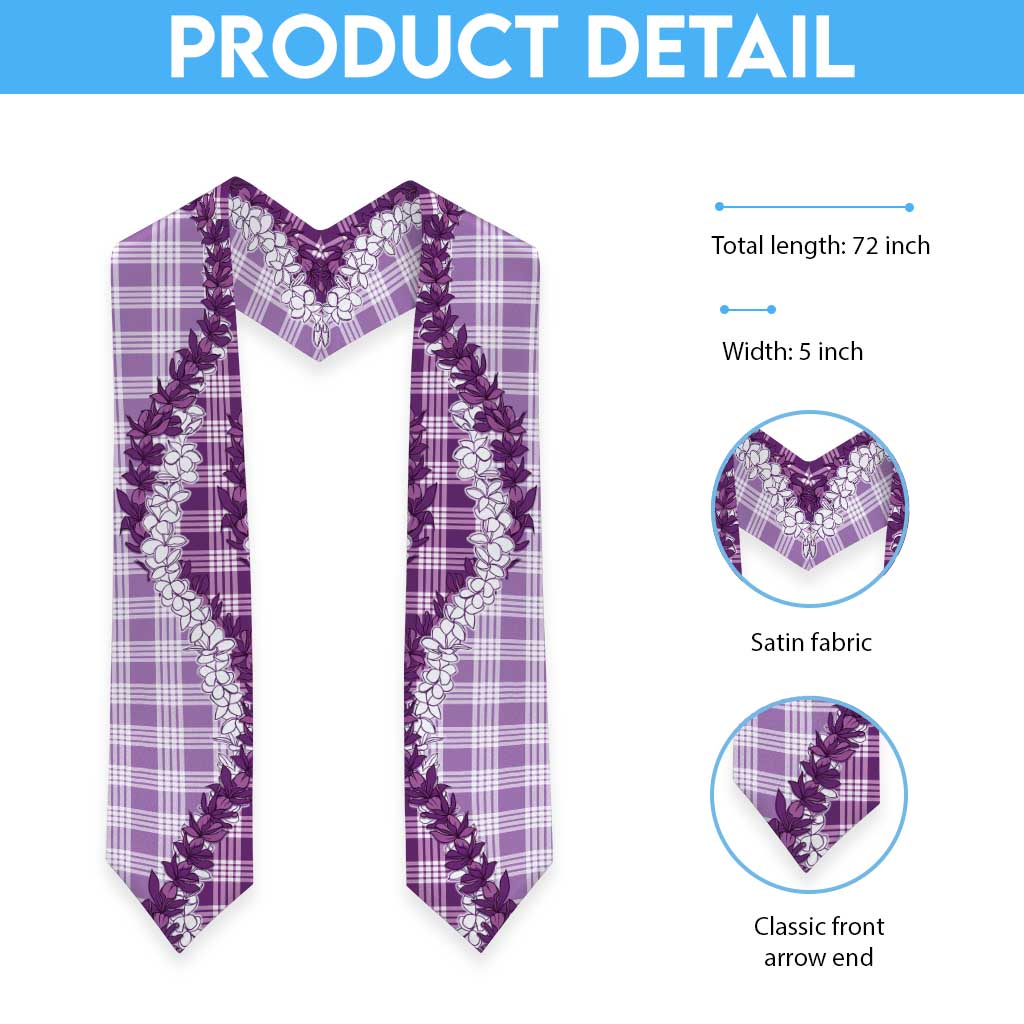 Violet Hawaii Palaka Graduation Stole Hawaiian Honohono Lei LT05 - Polynesian Pride