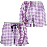 Violet Hawaii Palaka Shorts for Women Hawaiian Honohono Lei LT05 - Polynesian Pride