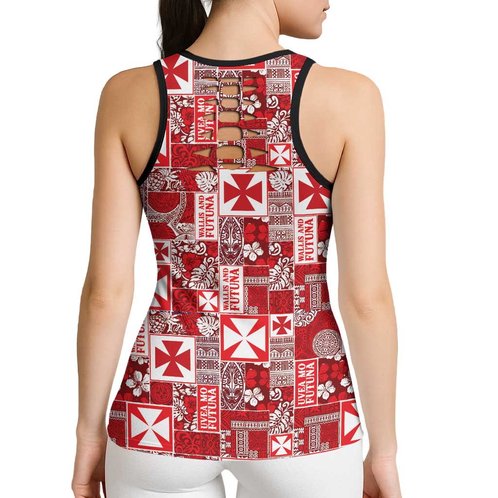Wallis Et Futuna Kilisimasi Fiefia Hollow Tank Top Pacific Patchwork Xmas Vibes LT9 - Polynesian Pride