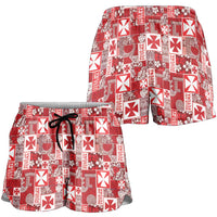 Wallis Et Futuna Kilisimasi Fiefia Shorts for Women Pacific Patchwork Xmas Vibes LT9 - Polynesian Pride