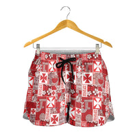 Wallis Et Futuna Kilisimasi Fiefia Shorts for Women Pacific Patchwork Xmas Vibes LT9 - Polynesian Pride