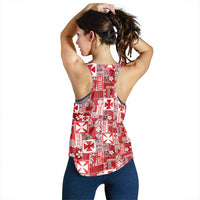 Wallis Et Futuna Kilisimasi Fiefia Women Racerback Tank Pacific Patchwork Xmas Vibes LT9 - Polynesian Pride