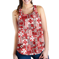 Wallis Et Futuna Kilisimasi Fiefia Women Racerback Tank Pacific Patchwork Xmas Vibes LT9 - Polynesian Pride