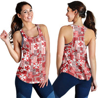 Wallis Et Futuna Kilisimasi Fiefia Women Racerback Tank Pacific Patchwork Xmas Vibes LT9 - Polynesian Pride