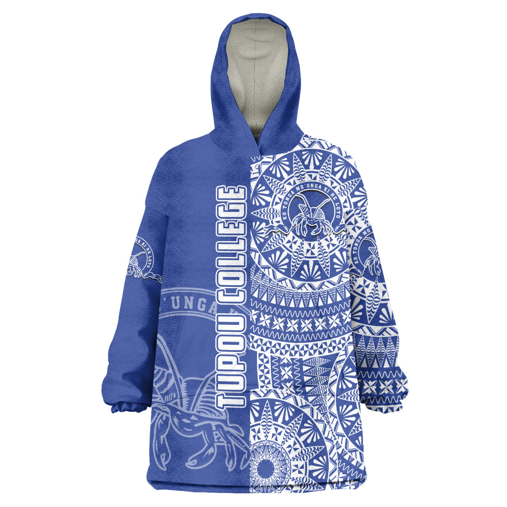 (Custom Personalised) Tupou Tonga College Tongan Ngatu Pattern Wearable Blanket Hoodie LT14