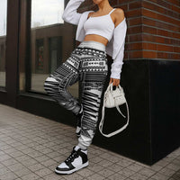 White Samoa Pea Tattoo Inspired Jogger Pants LT05 - Polynesian Pride