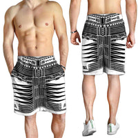 White Samoa Pea Tattoo Inspired Shorts for Men