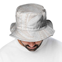 White Sunday Lotu Tamaiti Bucket Hat Polynesian Wave Pastel Nude - Polynesian Pride