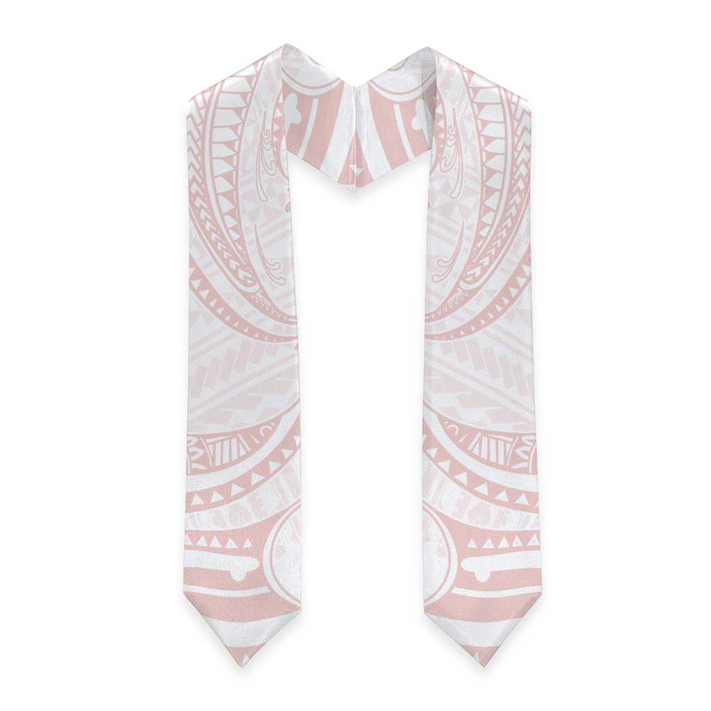 White Sunday Lotu Tamaiti Graduation Stole Polynesian Wave Pastel Blush LT9 - Polynesian Pride