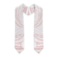 White Sunday Lotu Tamaiti Graduation Stole Polynesian Wave Pastel Blush LT9 - Polynesian Pride
