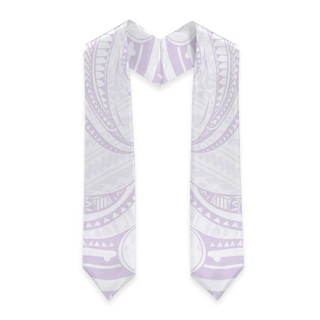 White Sunday Lotu Tamaiti Graduation Stole Polynesian Wave Pastel Mauve LT9 - Polynesian Pride