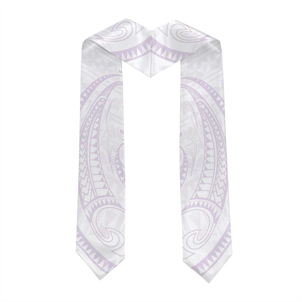 White Sunday Lotu Tamaiti Graduation Stole Polynesian Wave Pastel Mauve LT9 - Polynesian Pride