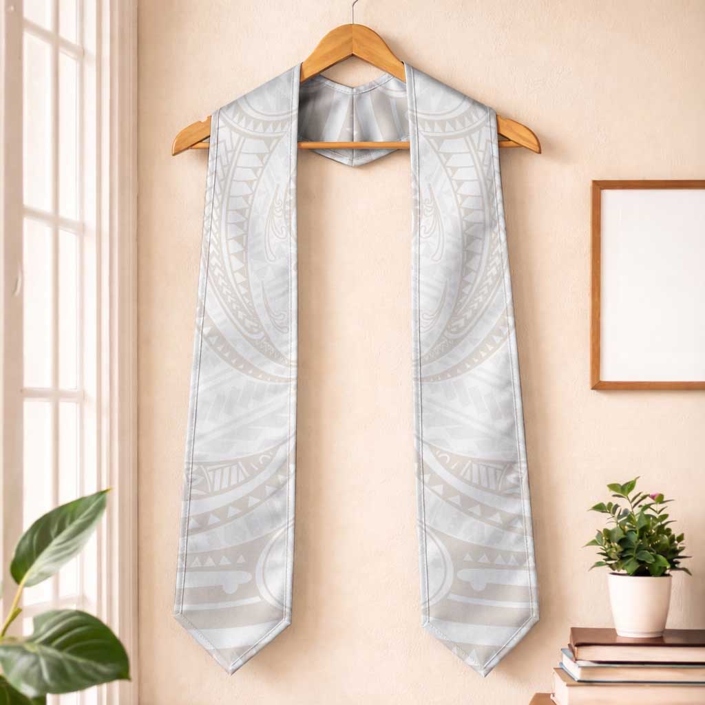 White Sunday Lotu Tamaiti Graduation Stole Polynesian Wave Pastel Nude LT9 One Size Nude - Polynesian Pride