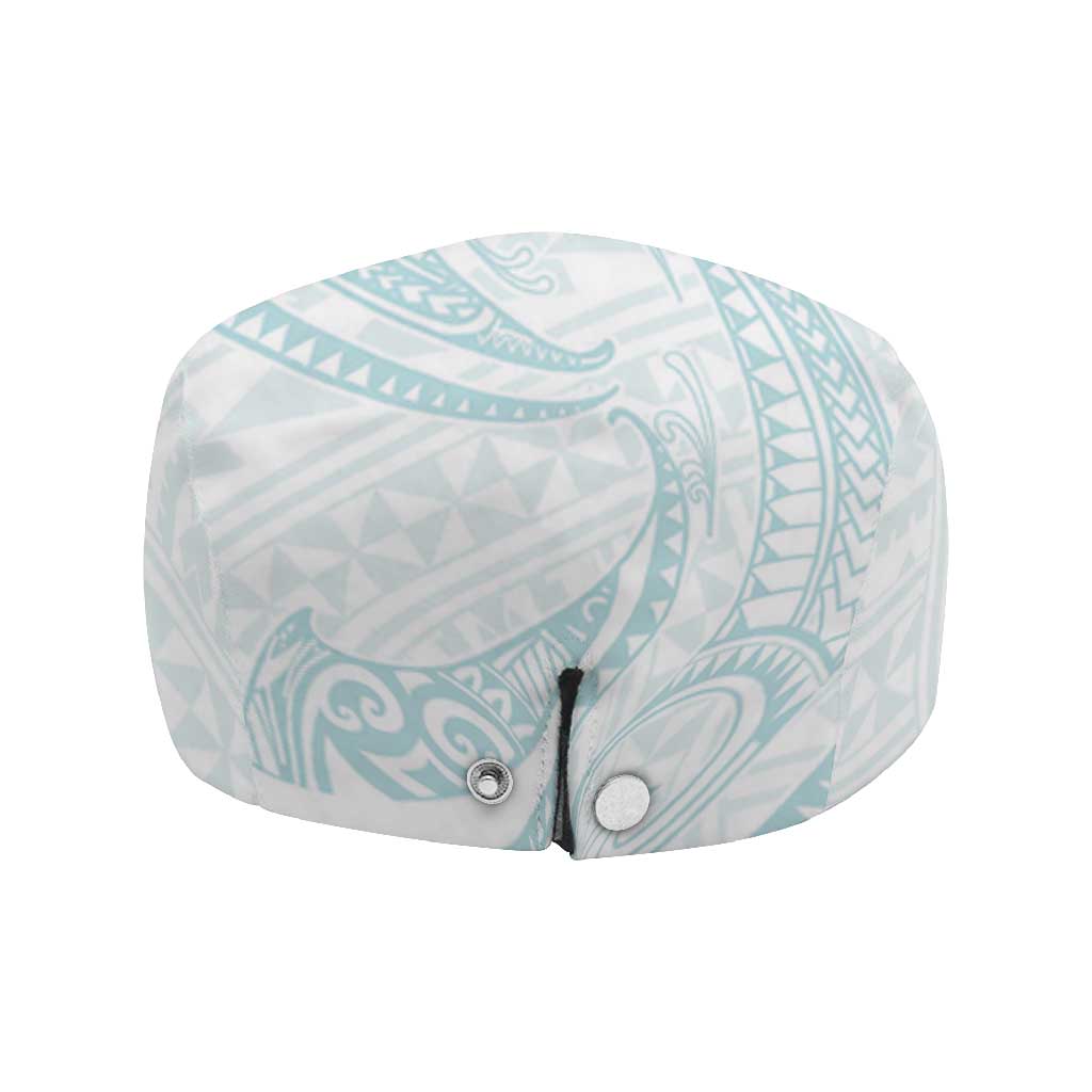 White Sunday Lotu Tamaiti Jeff Hat Polynesian Wave Pastel Cyan - Polynesian Pride