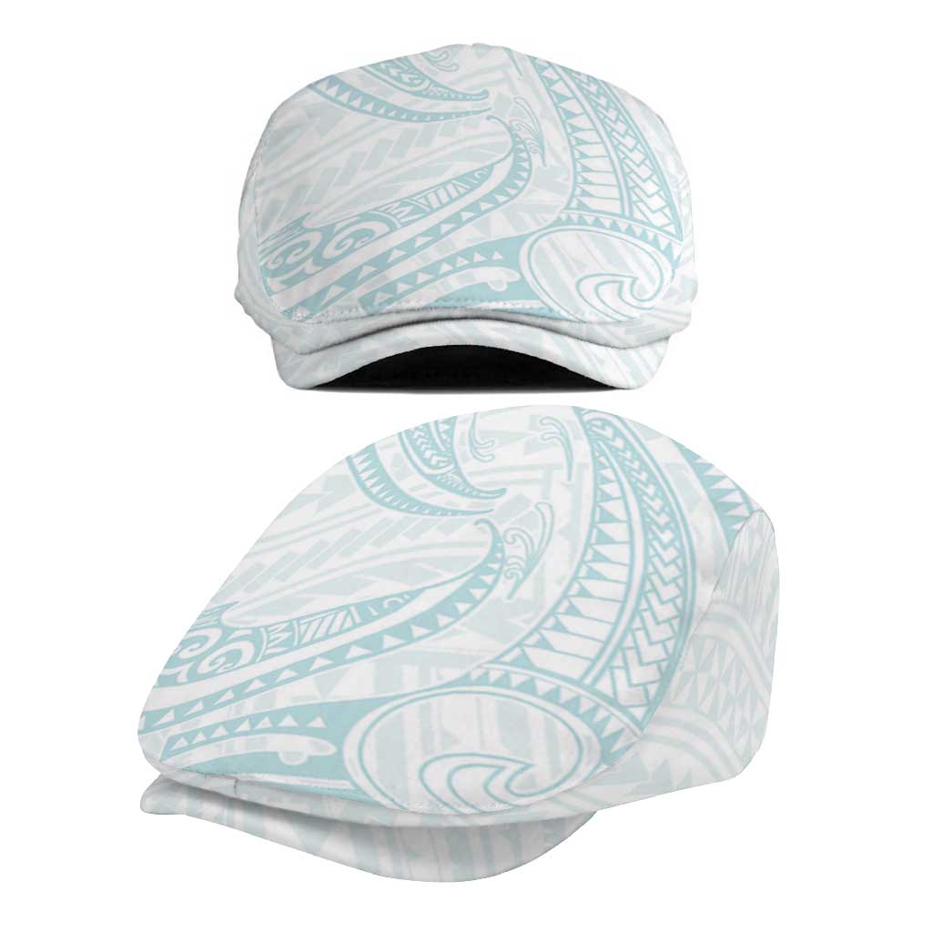 White Sunday Lotu Tamaiti Jeff Hat Polynesian Wave Pastel Cyan - Polynesian Pride