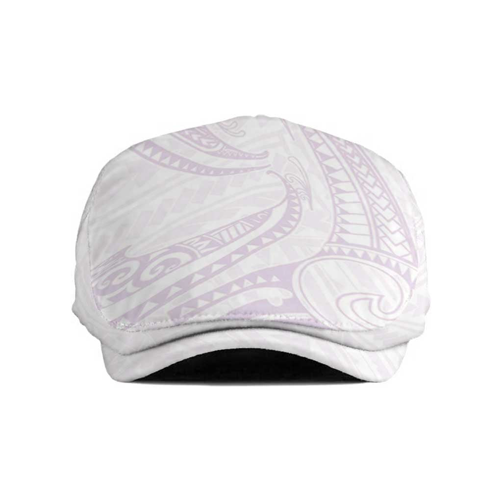 White Sunday Lotu Tamaiti Jeff Hat Polynesian Wave Pastel Mauve - Polynesian Pride