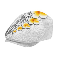 White Tropical Plumeria With Galaxy Polynesian Art Jeff Hat - Polynesian Pride