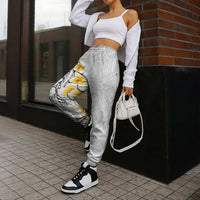 White Tropical Plumeria With Galaxy Polynesian Art Jogger Pants - Polynesian Pride
