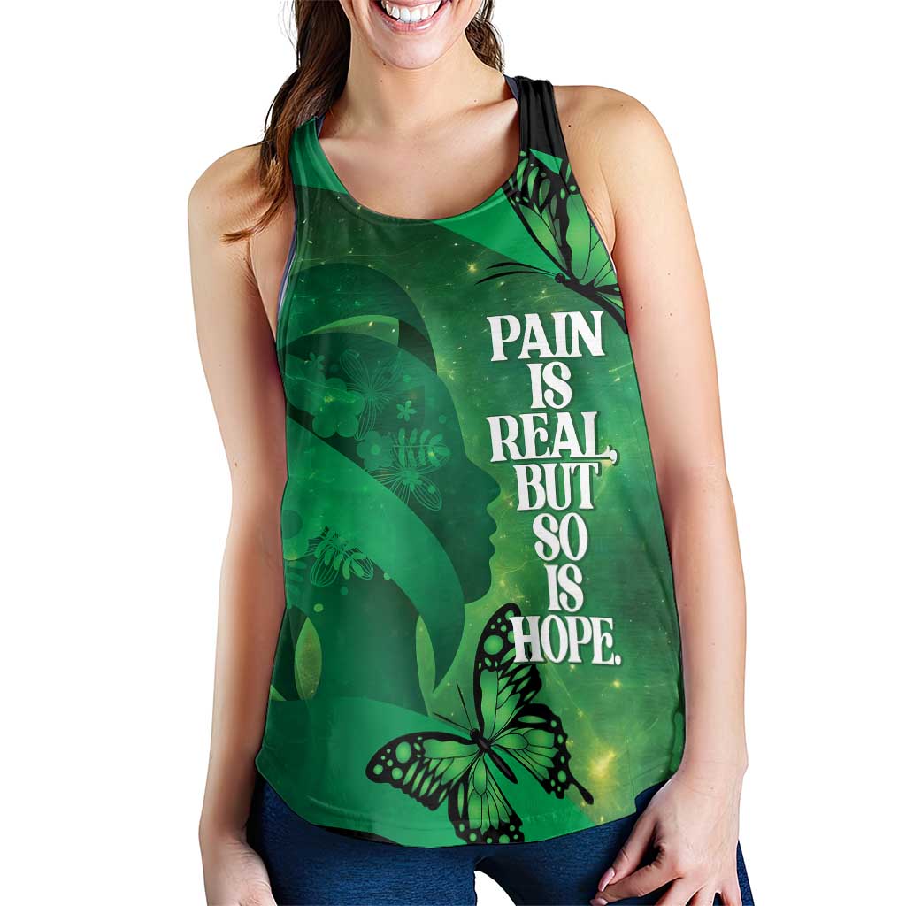 World Mental Health Awareness Month Women Racerback Tank Warriors Brave Strong Galaxy Vibes - Polynesian Pride