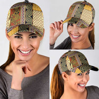 Yellow Aotearoa Kowhaiwhai Pattern Classic Cap NZ Maori Quilt Style - Polynesian Pride