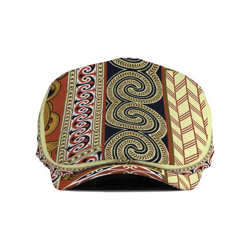 Yellow Aotearoa Kowhaiwhai Pattern Jeff Hat NZ Maori Quilt Style - Polynesian Pride