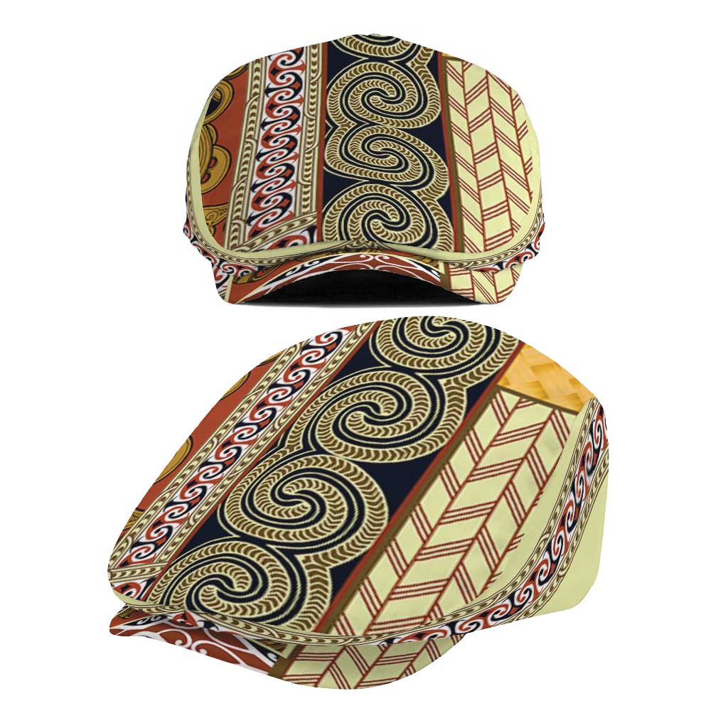 Yellow Aotearoa Kowhaiwhai Pattern Jeff Hat NZ Maori Quilt Style - Polynesian Pride