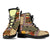 Yellow Aotearoa Kowhaiwhai Pattern Leather Boots NZ Maori Quilt Style - Polynesian Pride