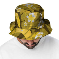 Yellow Banana Leaf Hawaii Bucket Hat Lau Maia Plumeria Tropical Summer Vibes