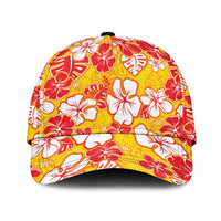 Yellow Hawaii Hibiscus Classic Cap Tropical Flowers Seamless Pattern LT14